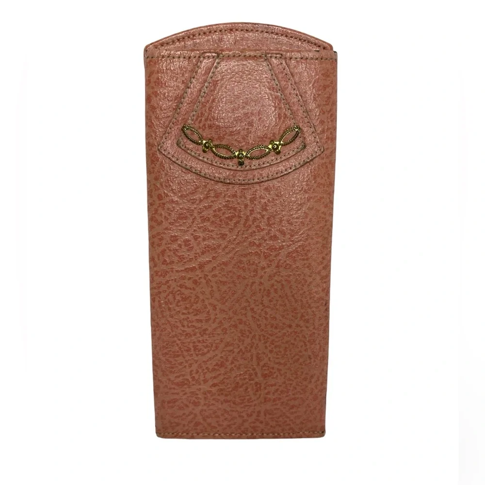 Princess Gardner Eyeglasses Case Pink Rose Textured Embellished Faux Leather Vtg